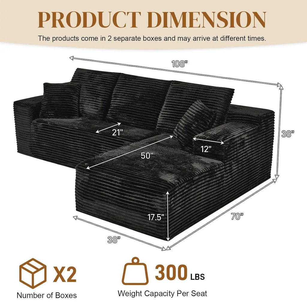 Boneless Cloud Sectional Couches for Living Room