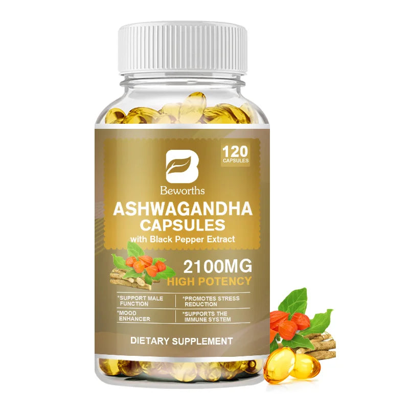 Ashwagandha Root Extract Capsule Help Sleep Improve Sleep Quality Calm Down Emotions Relieve Anxiety Mood Health