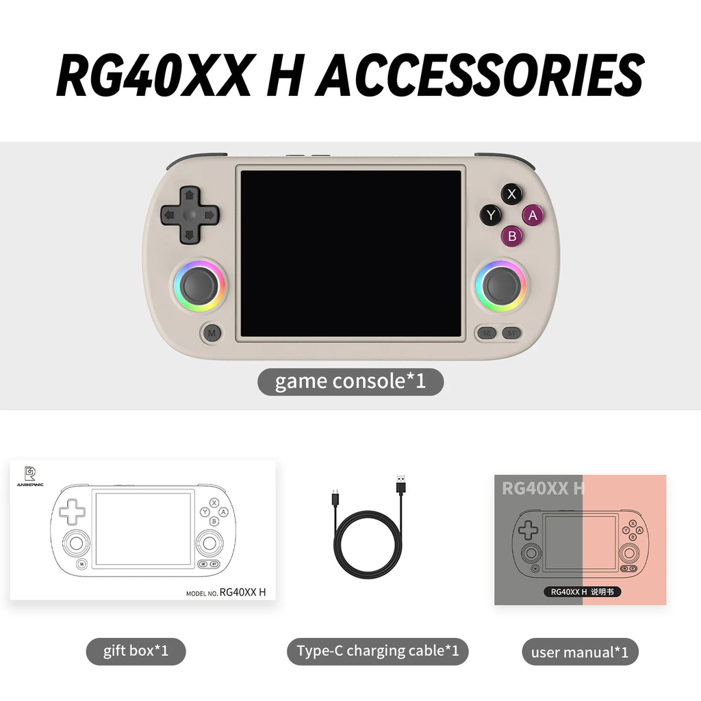 Handheld Game Console 4'' Screen Linux System Joystick Lighting Effect