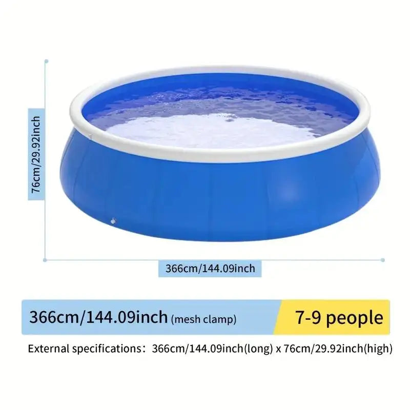 Inflatable Swimming Pool - 366x76 Butterfly Design Coil Mesh Pool for Outdoor Fun and Relaxation