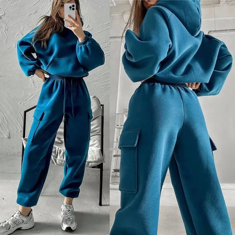 Sweatsuit Spring Outfits Women Sport Suit Zip Up Hoodie Jacket