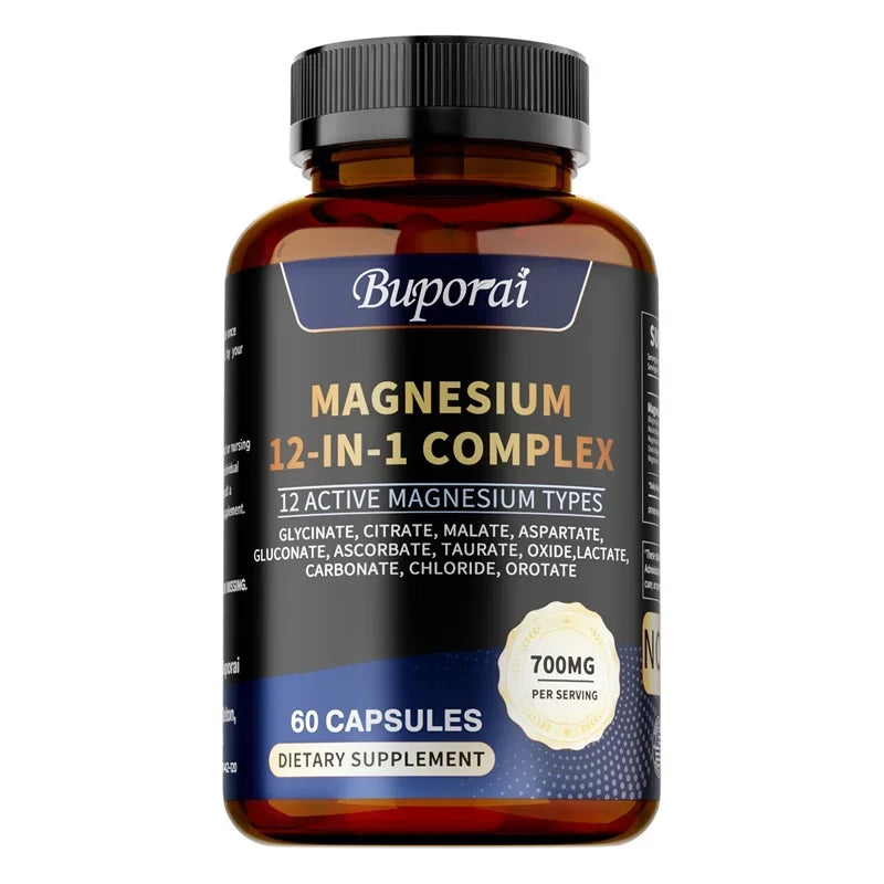 Magnesium Complex Capsules - Bone & Heart, Glycine, Citrate, Malate, Aspartate, Gluconate, Ascorbate, Taurine