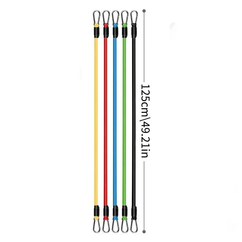11pcs TPE Resistance Band Set Fitness Band Pull Rope Elastic Training Band With Door Anchor Handles Carry Bag
