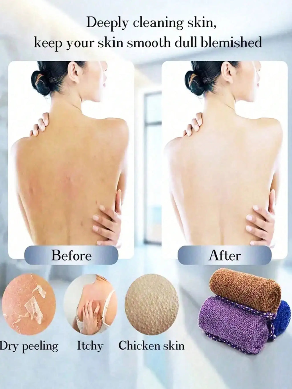 Mesh Exfoliating Back Long Net Bath Scrub Towel