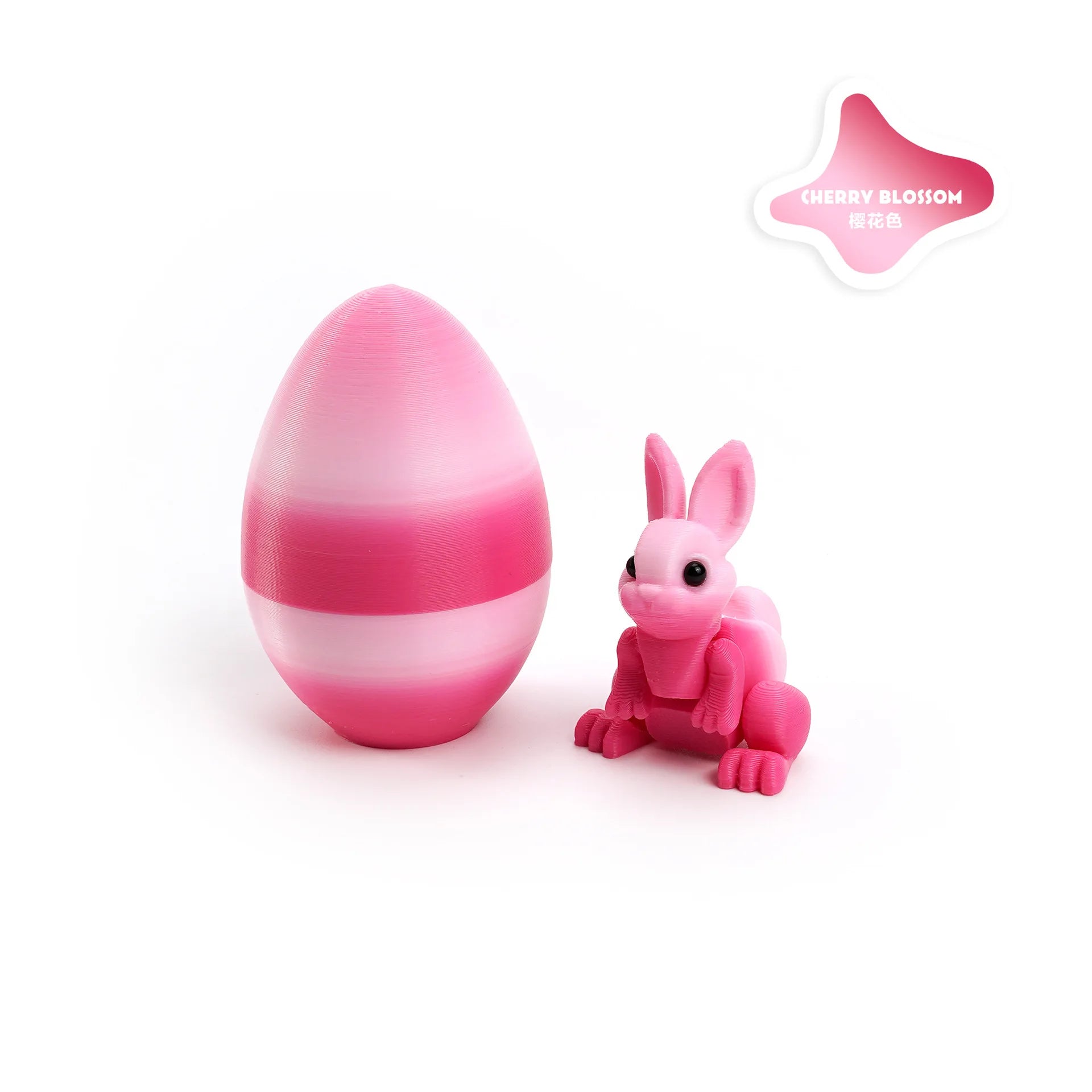 3D Printed Rabbit Eggs Ornament Animal Model Easter Rabbit Home Desktop Ornament Happy Easter Gift for Kids