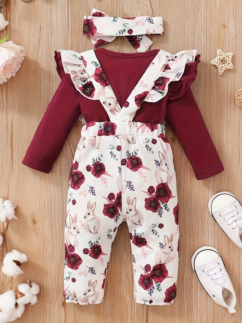 Toddler Baby Girl Outfits, Ruffle Long Sleeve Romper Suspender Pant Set Toddler Baby Girl Cute Outfits