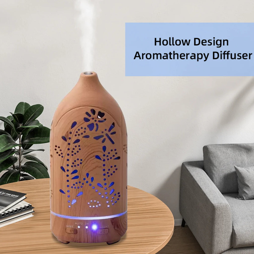 Aromatherapy Diffuser with 7 Color LED Lights  The Perfect Gift Idea for Home, Office, or Spa, Features Auto Shut-Off