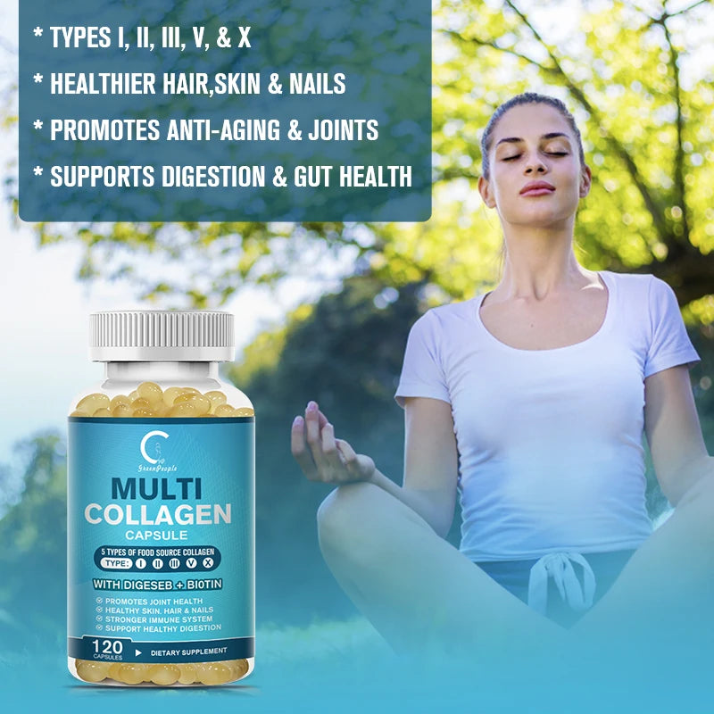 Advanced Collagen - Promotes Hair, Nail, Skin, Bone And Joint Health - Collagen Supplements for Women And Men