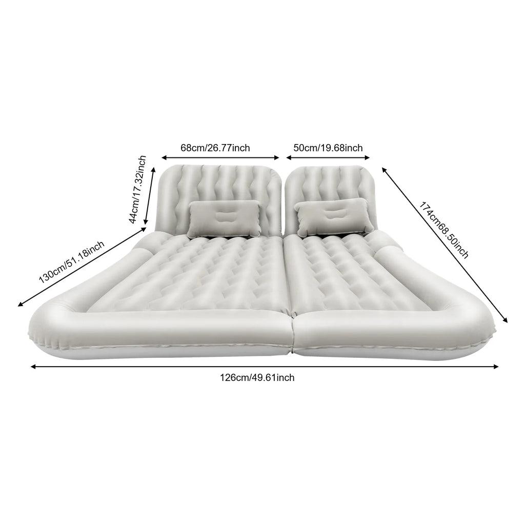 Universal Foldable Inflatable Bed Portable Inflatable Mattress Set Car Back Seat Sleeping Air Bed Cushion w/Pump+Pillow