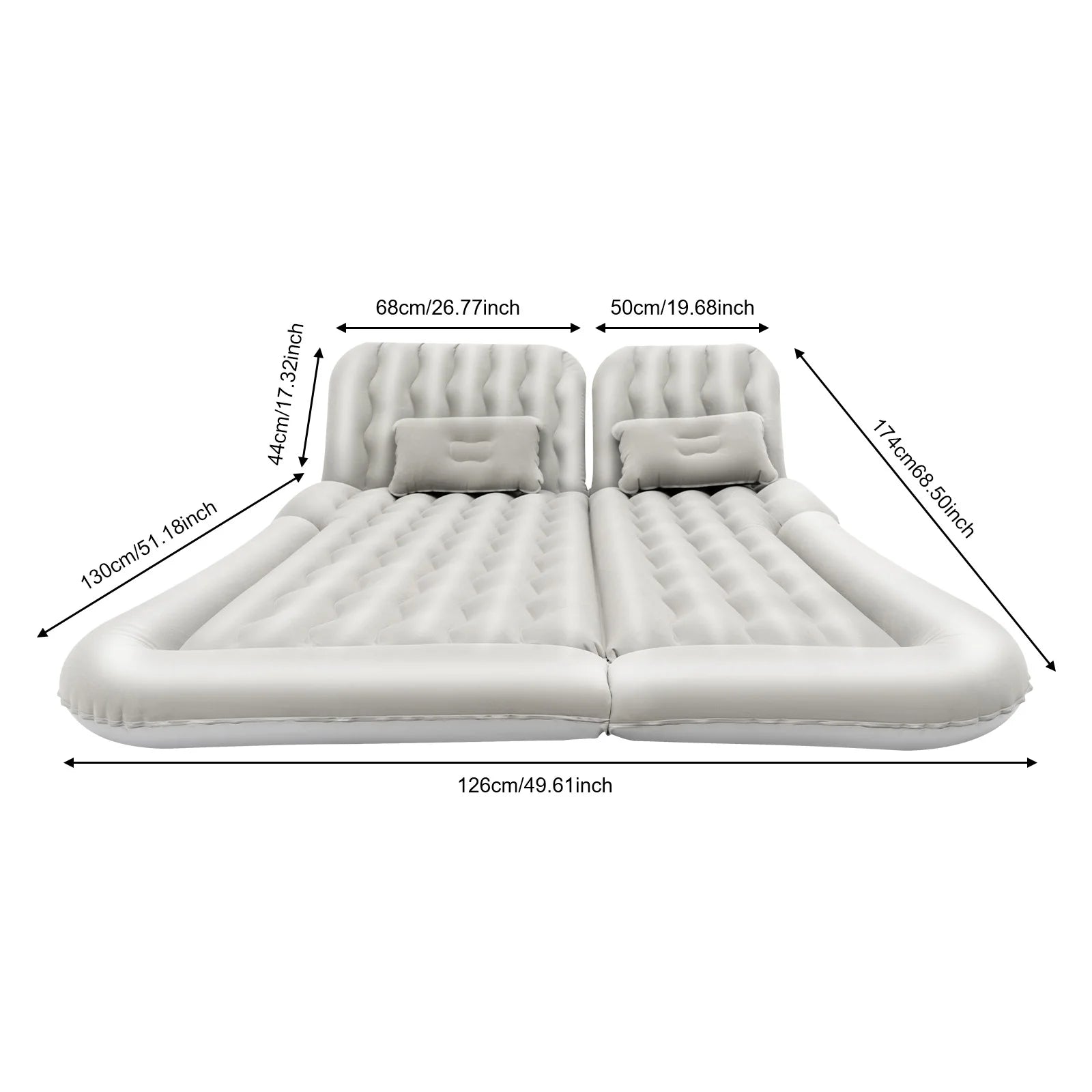 Universal Foldable Inflatable Bed Portable Inflatable Mattress Set Car Back Seat Sleeping Air Bed Cushion w/Pump+Pillow