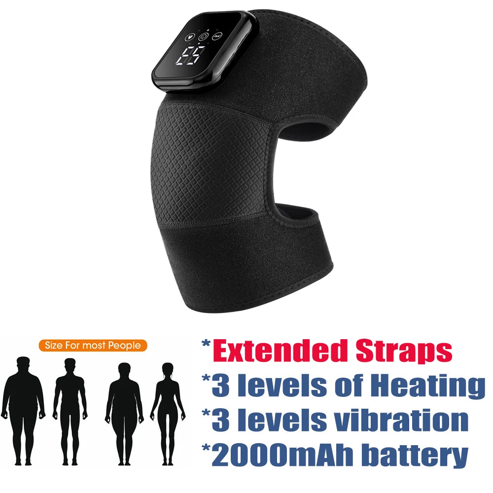 Wireless Shoulder Massager Pad Wrap Heating 7 Temp Levels 3 Vibration Modes