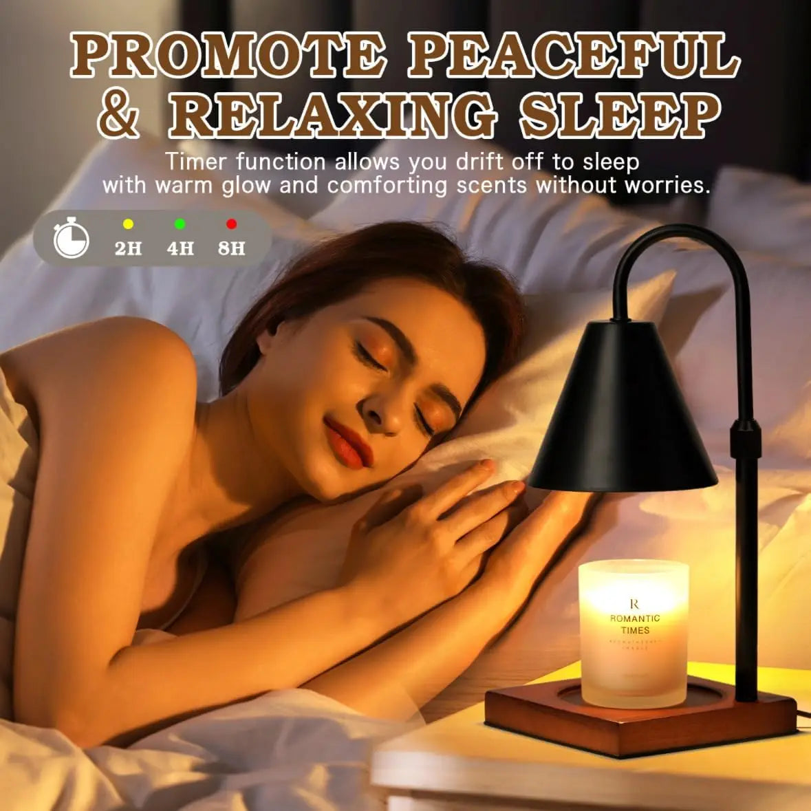 Dimmable Candle Warmer Lamp with Timer, Adjustable Home Decor for Cozy Living Room Bedroom