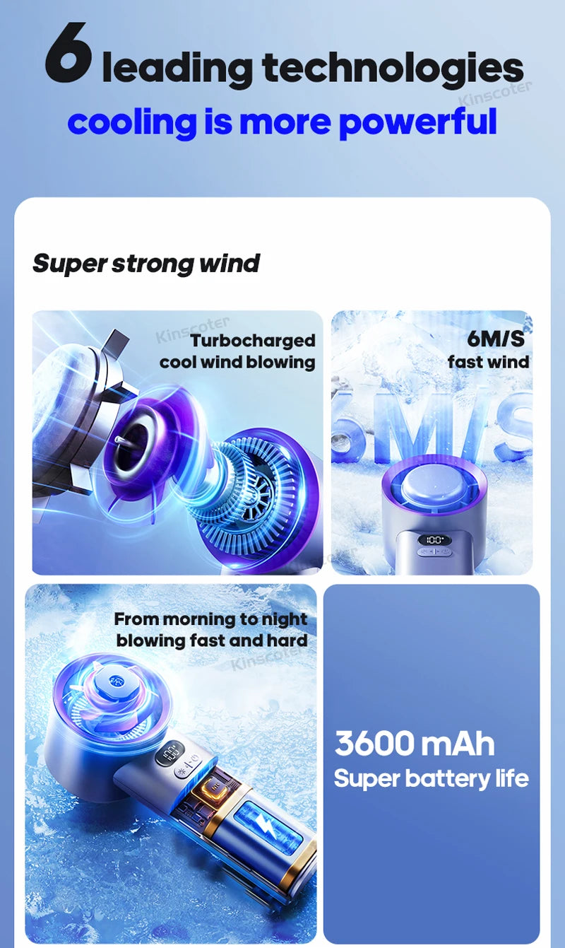 Portable Handheld Turbo Fan 100 Wind Speeds Adjustable Mini Personal Fan Battery Operated Electric Eyelash Fan