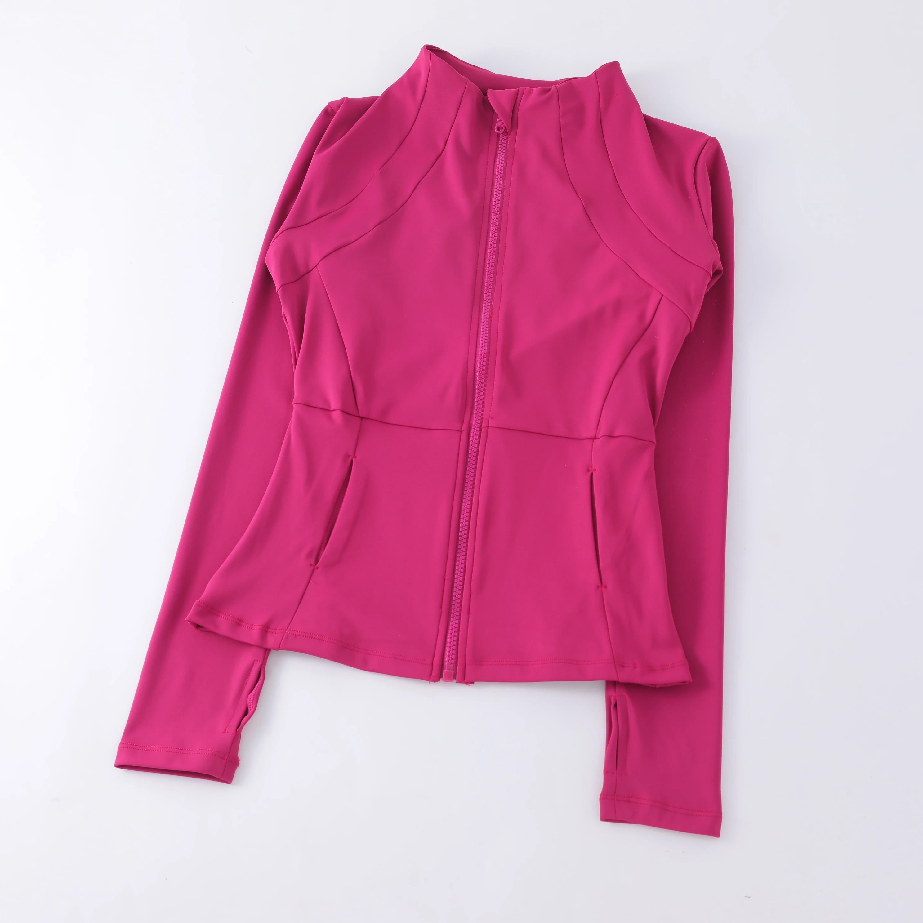 New yoga wear ladies coat round high elastic loose exercise yoga fitness long sleeve stand-up collar