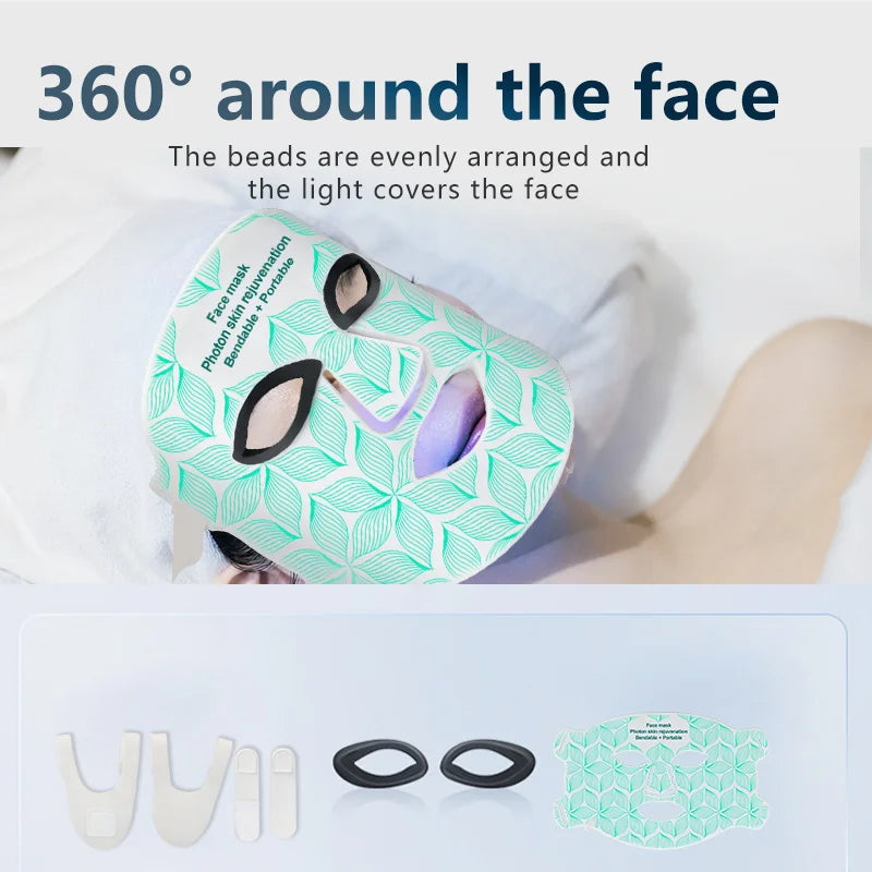 8 Colors LED Face Mask 850NM Near-infrared Red Light Therapy Beauty Mask