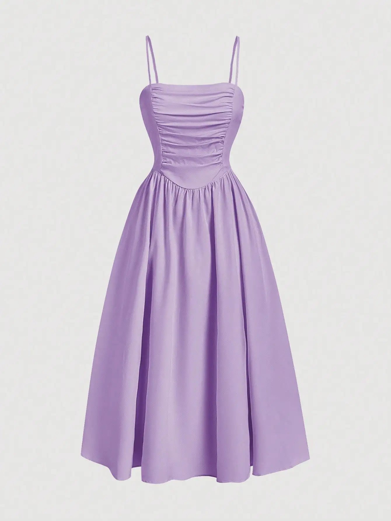 Elegant Floral Print Pleated Midi Slip Dress For Women Spring Summer