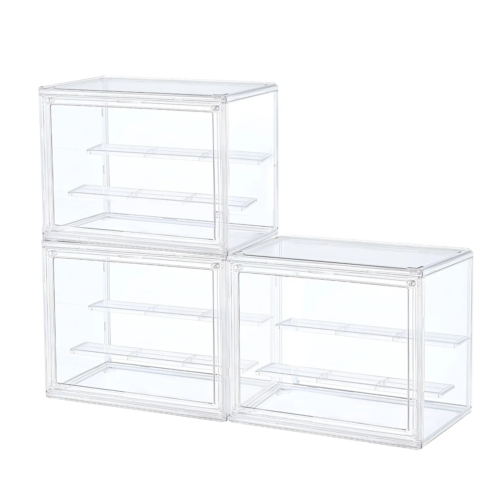 Clear Display Box Stackable Plastic Dustproof Storage Bins