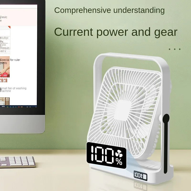 New desktop wall mounted fan, 3600mAh USB ultra long endurance rechargeable battery