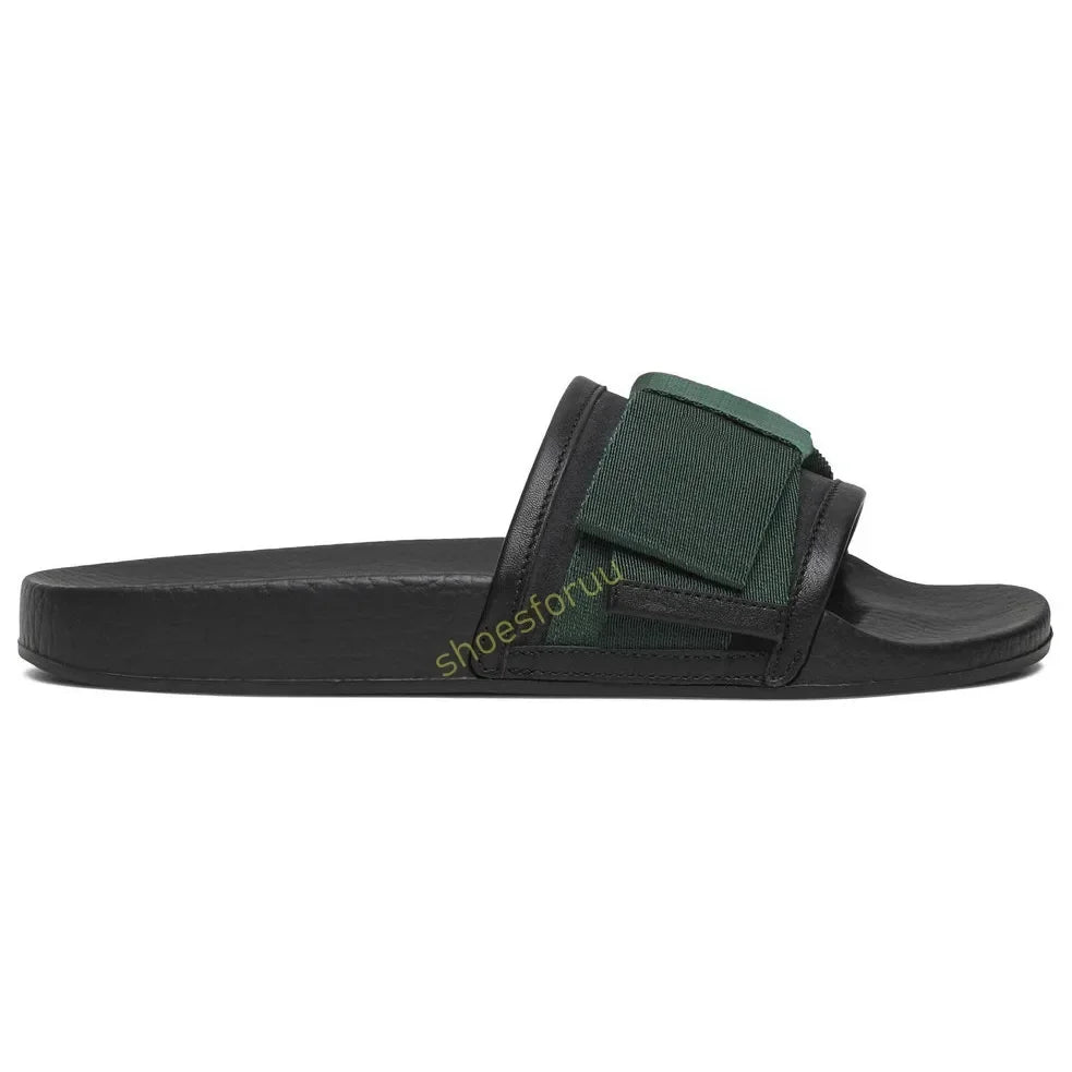 Designer Slippers Fashion Flat Slides Mens Womens claquettes Rubber Slide Sandal Black White Blooms Floral Flat Gear