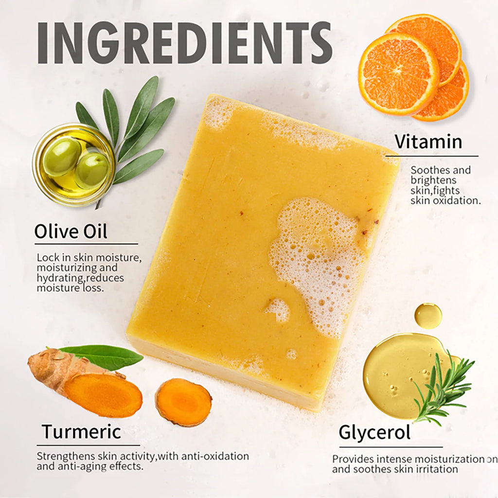 AILKE Natural Turmeric Soap for Face & Body & Hands