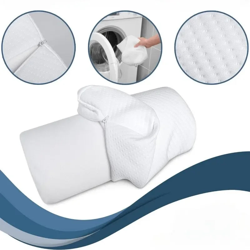 Comfort Bolster Pillow for Legs Back and Head Memory Foam Cotton Cover Lumbar Support Pillow