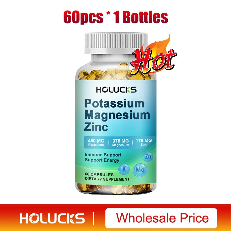 Potassium Magnesium Supplement 1000mg, Relieve Leg Cramps, Improve Muscle, Bone and Heart Health, Regulate Sleep