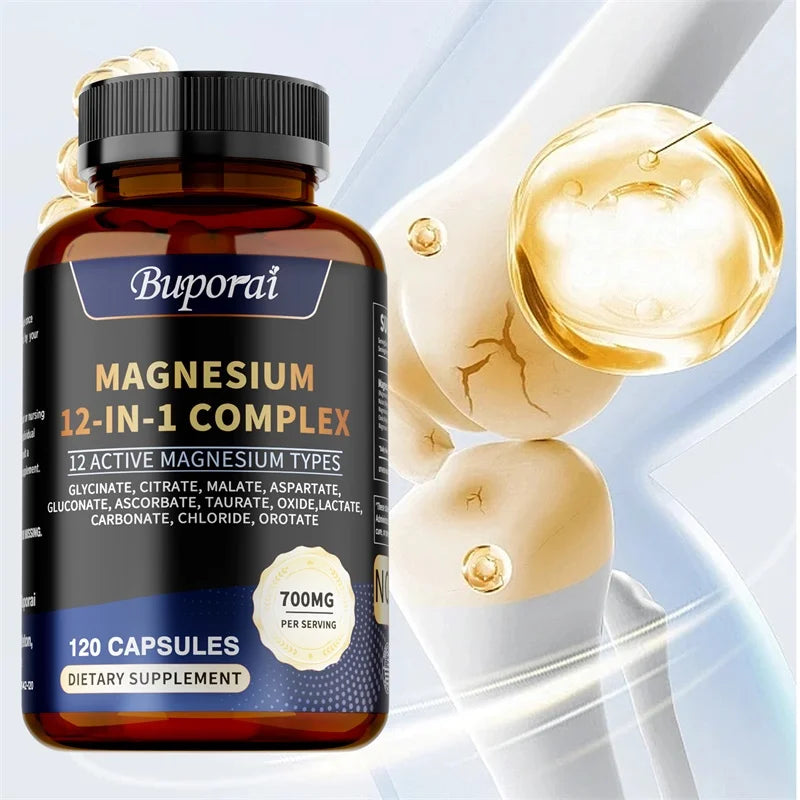 Magnesium Complex Capsules - Bone & Heart, Glycine, Citrate, Malate, Aspartate, Gluconate, Ascorbate, Taurine