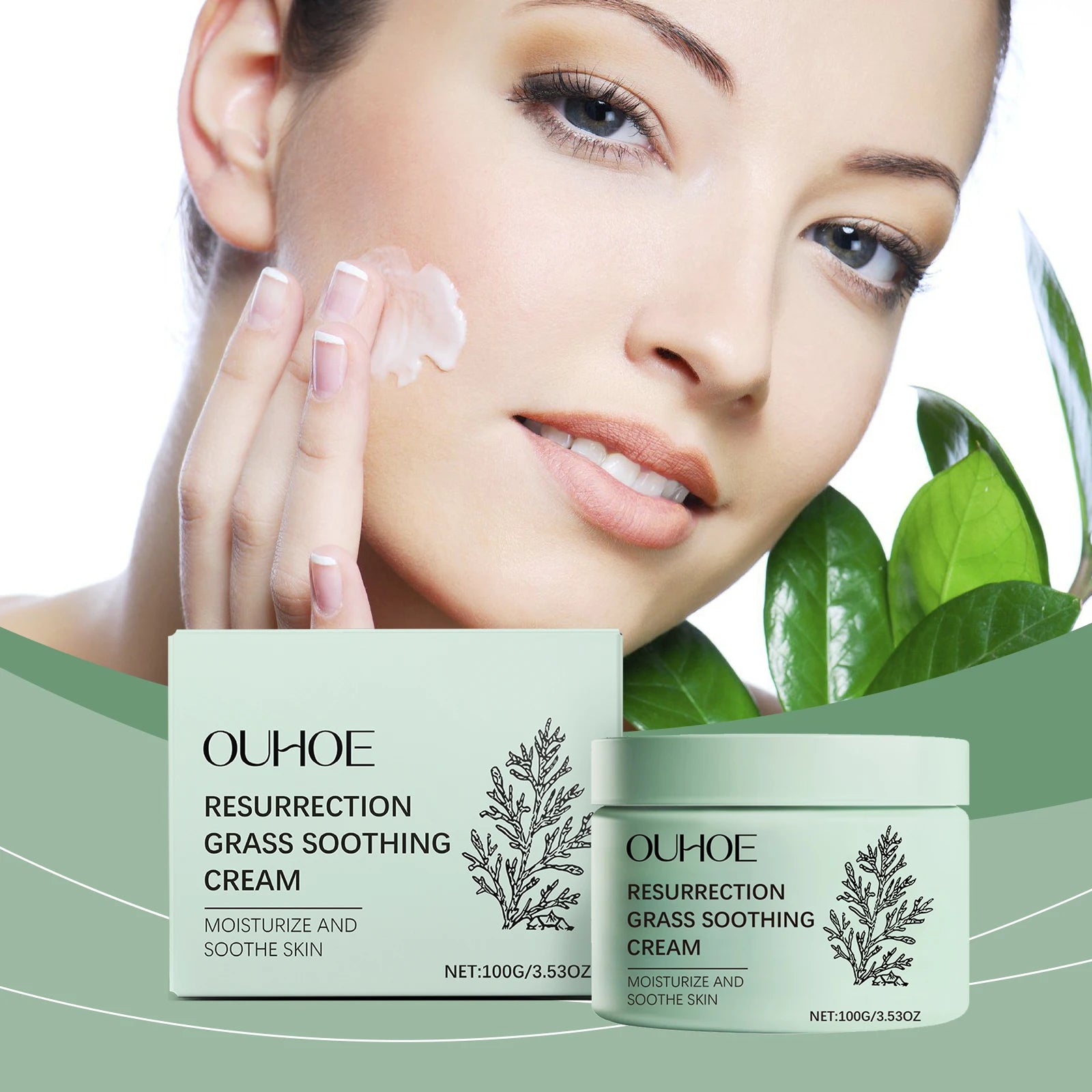 Resurrection Herb Soothing Cream, Centella Asiatica Extract, Hyaluronic Acid, Selaginella Extract, Face, Relieves Dryness
