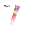 Rainbow Pearl Lip Gloss Glitter, Rainbow Jelly Lip Gloss, Sparkling Lips 15pc