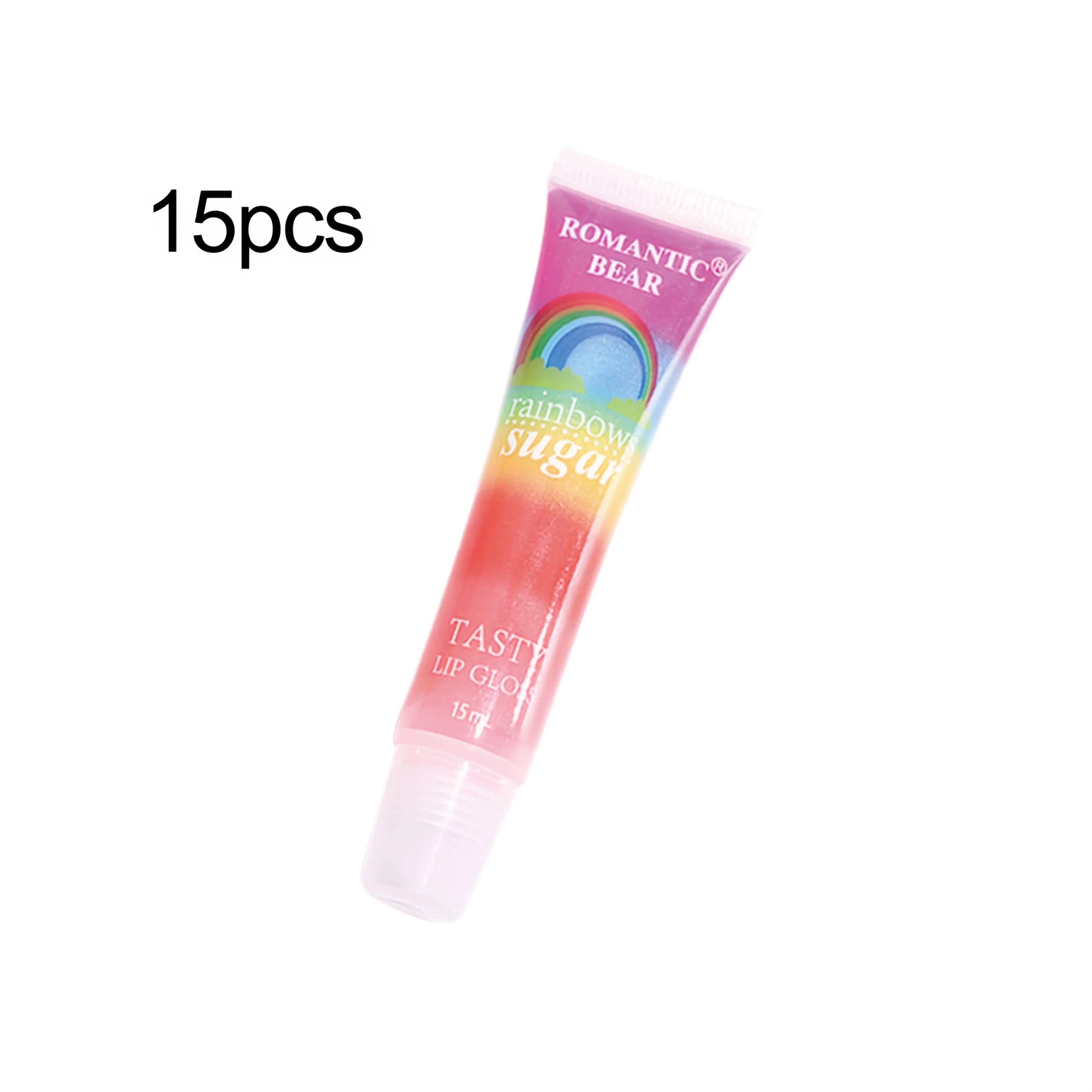 Rainbow Pearl Lip Gloss Glitter, Rainbow Jelly Lip Gloss, Sparkling Lips 15pc