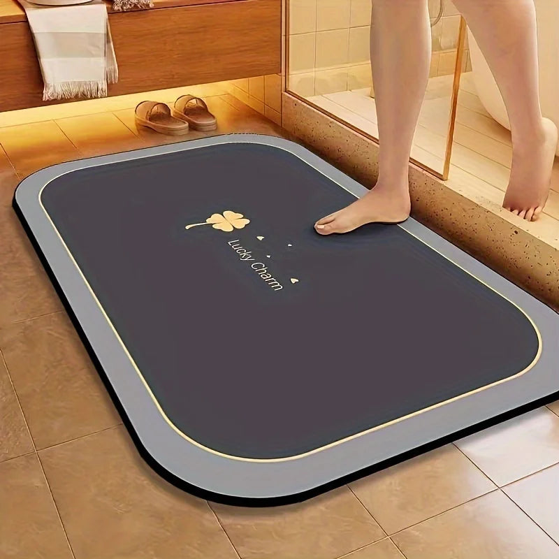 Bath Mat Quick Dry Super Absorbent Non-slip Floor Mat for Bathroom Shower Kitchen Pet Feeding