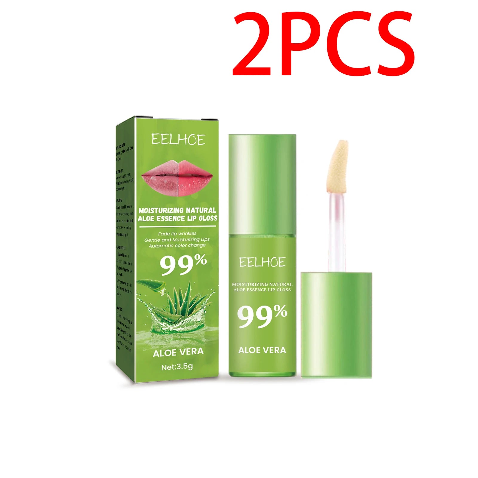 Lip gloss Moisturizing Natural Aloe Essence Lip Gloss Color Portable Waterproof Long Lasting Lips Care Lipstick