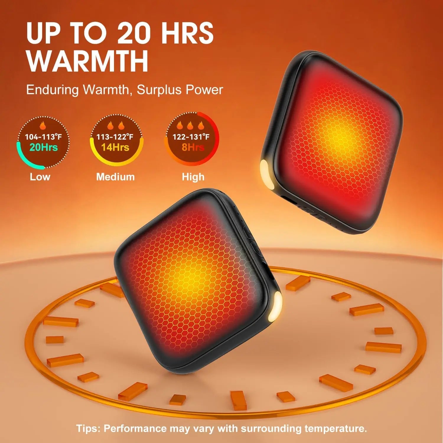 Rechargeable Hand Warmers 2 Pack - 6000mAh Fast Heating with LED Light, Portable Pocket Heater for Outdoor Activities