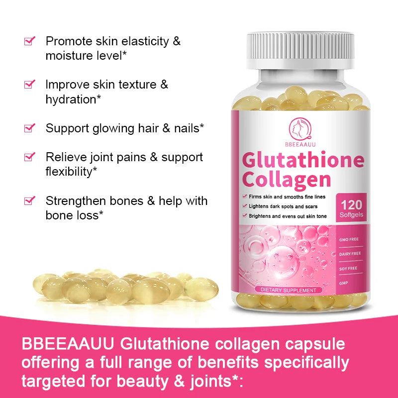 Collagen Glutathione Capsules Skin Whitening Supplement Antioxidant Support Liver Detoxification Improvement Skin Slack