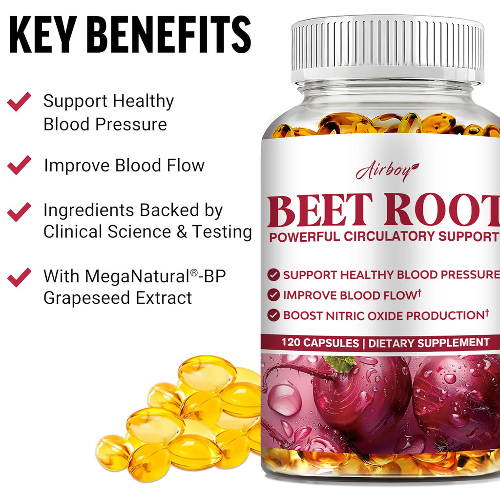 Beetroot - Maintain Healthy Blood Pressure, Improve Blood Circulation, Support Heart and Cardiovascular Health - 120