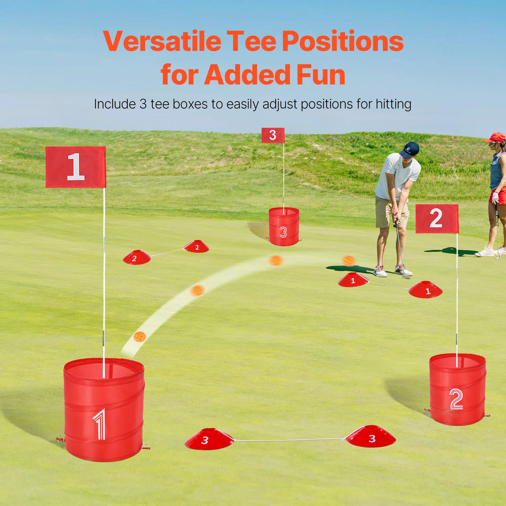 3/6/9 Hole Kids Backyard Golf Game Portable Bucket Golf Course Practice Chipping Games