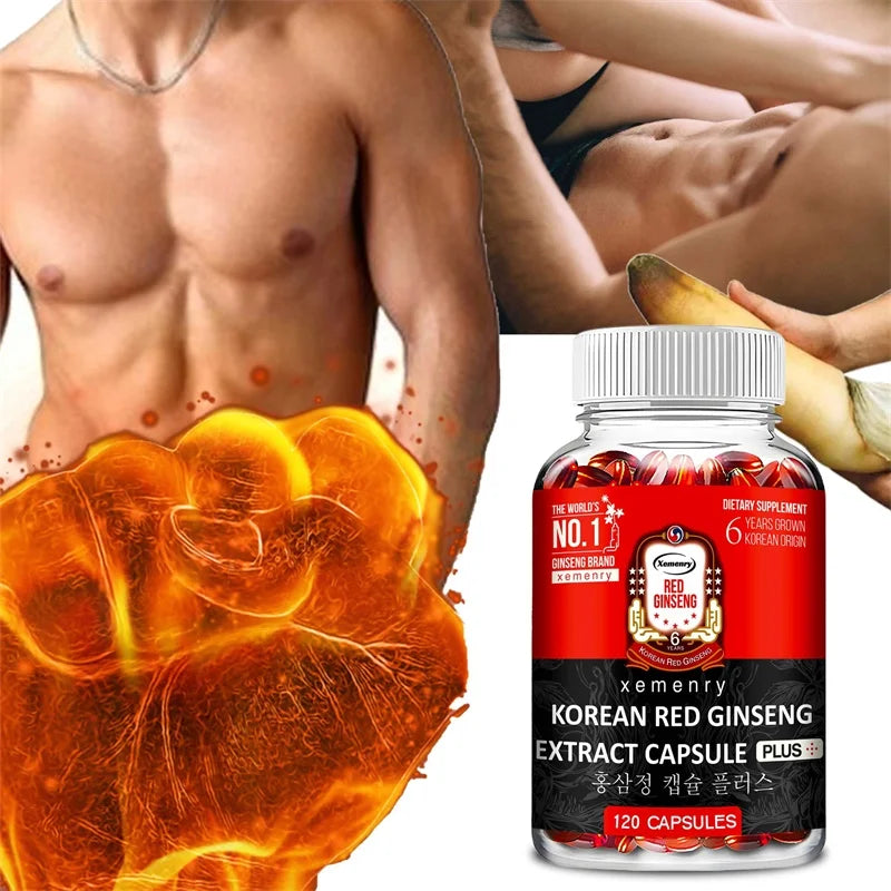 Korean Red Ginseng Supplement - Boosts Energy Production, Relieves Stress - 120pcs