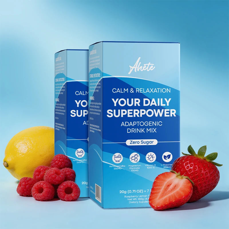 Drink Mix Powder with Ashwagandha, Magnesium, L-Theanine - Stress Relief, Calm Focus, Sleep Support,Sugar-FREE