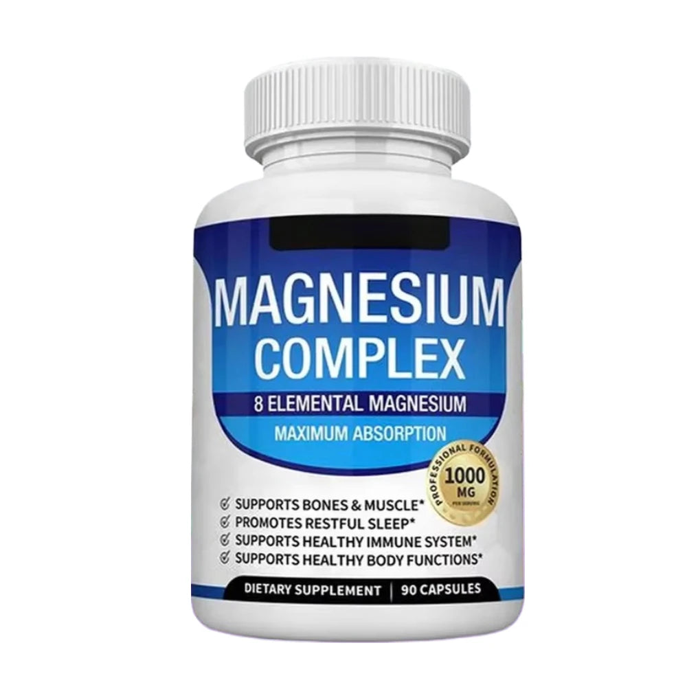 Magnesium Complex 1000MG Supplement - Magnesium Glycinate, Citrate & Malate - Sleep Support, Stress Relief, Muscles & Relaxation