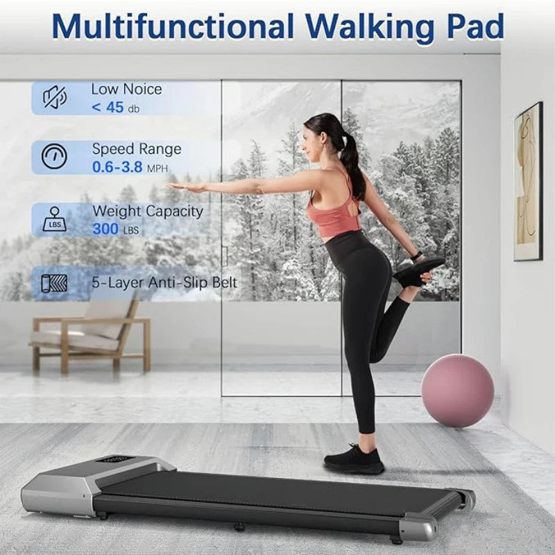 300lbs Treadmill for Home 2.5HP Treadmills Walking Pad LCD Digital Data Display