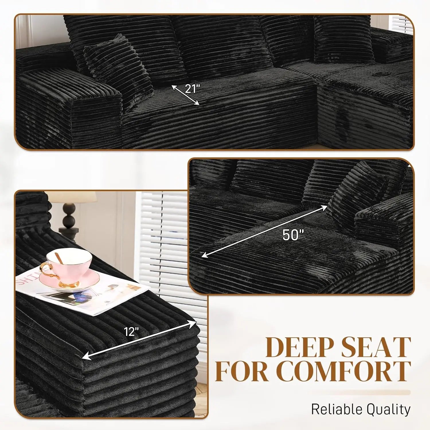Boneless Cloud Sectional Couches for Living Room