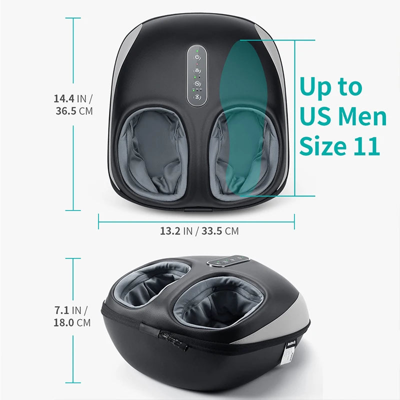 Shiatsu Foot Massager Machine Deep Kneading with Heat Air Compression Roller Vibration