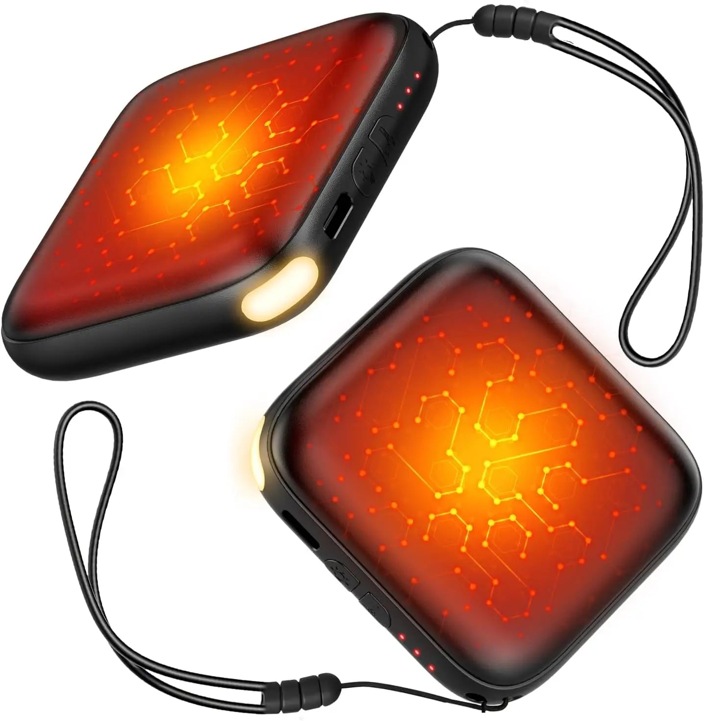 Rechargeable Hand Warmers 2 Pack - 6000mAh Fast Heating with LED Light, Portable Pocket Heater for Outdoor Activities