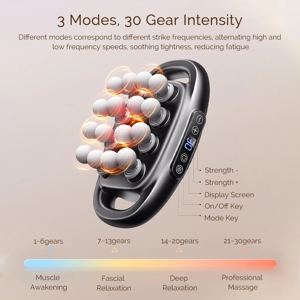 16-Head Fascia Gun High-Frequency Vibration Body Massage Gun Back