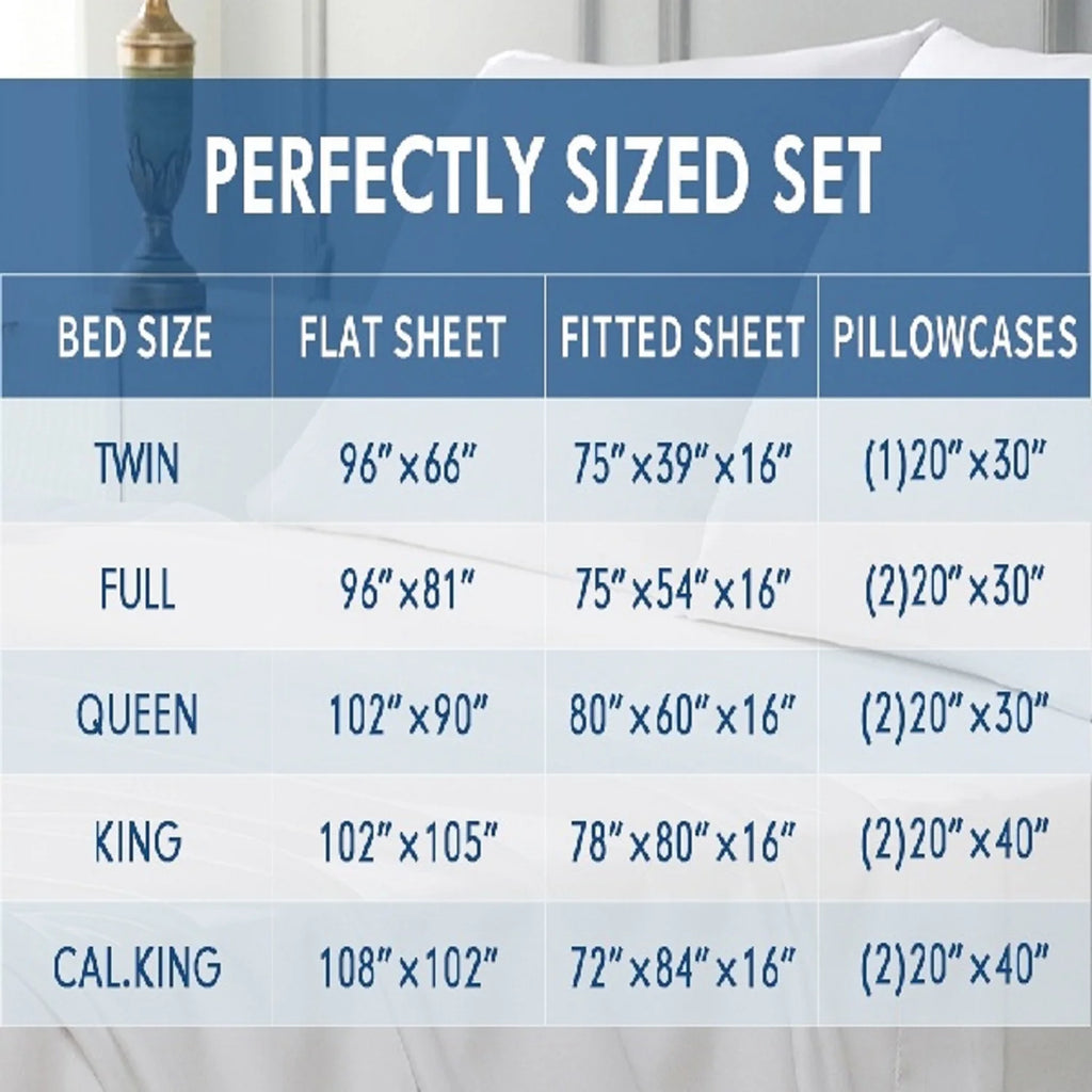 Cooling Bamboo Bed Sheets Set for Twin, Full, Queen, King and California King Size Bed - 18 Inch Deep Pocket