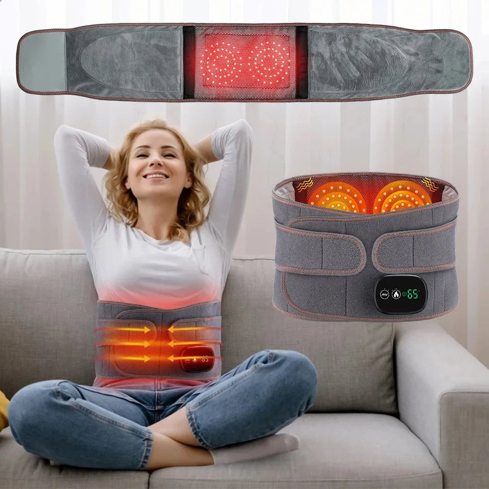 Infrared Heating Waist Massager Electric Belt Vibration USB Charge Red Light