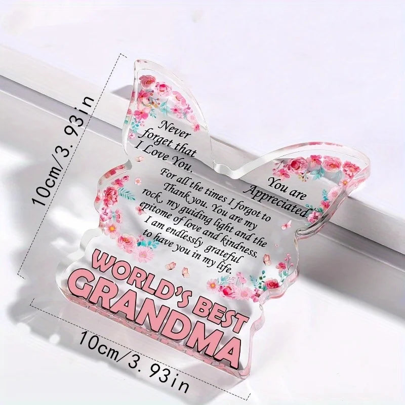 Butterfly Grandma Plaque - Heartfelt Gift from Granddaughter for Christmas & Mother's Day