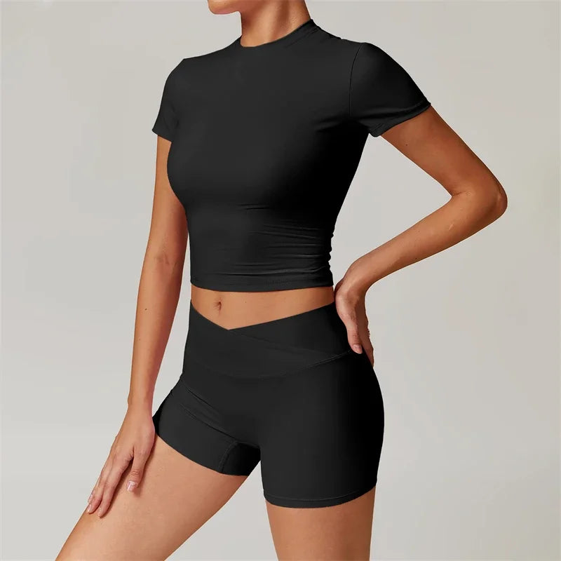 Yoga Set 2 Piece Sport Outfit for Woman Sportswear Fitness Suit Flared Leggings Underwear Gym Sets Workout Tracksuit