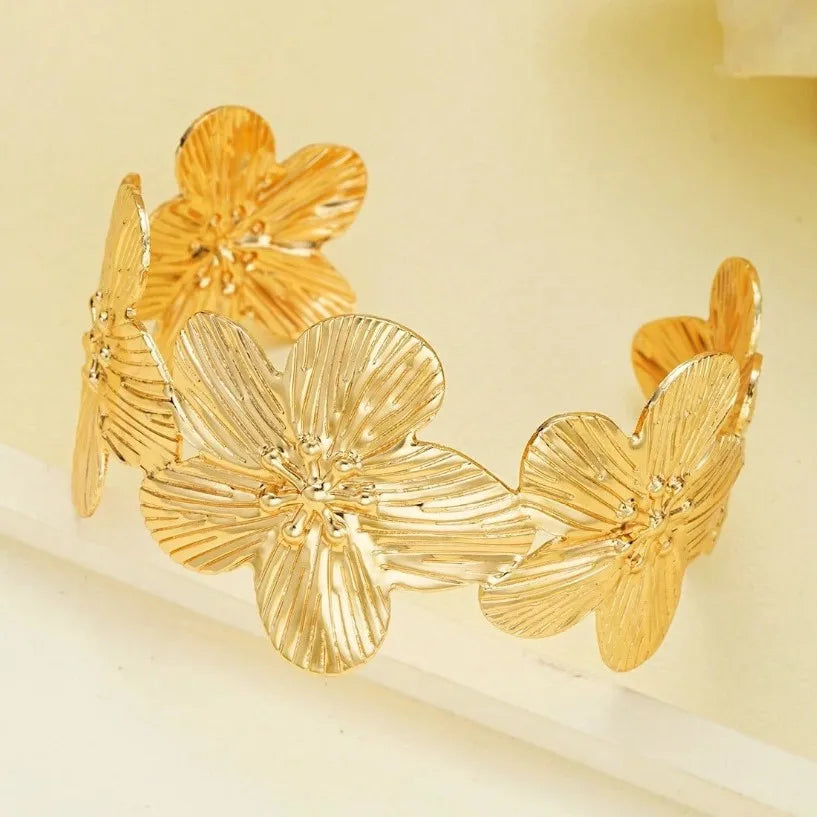 European and American Cross-Border New Floral Alloy 8-Piece Bracelet Set