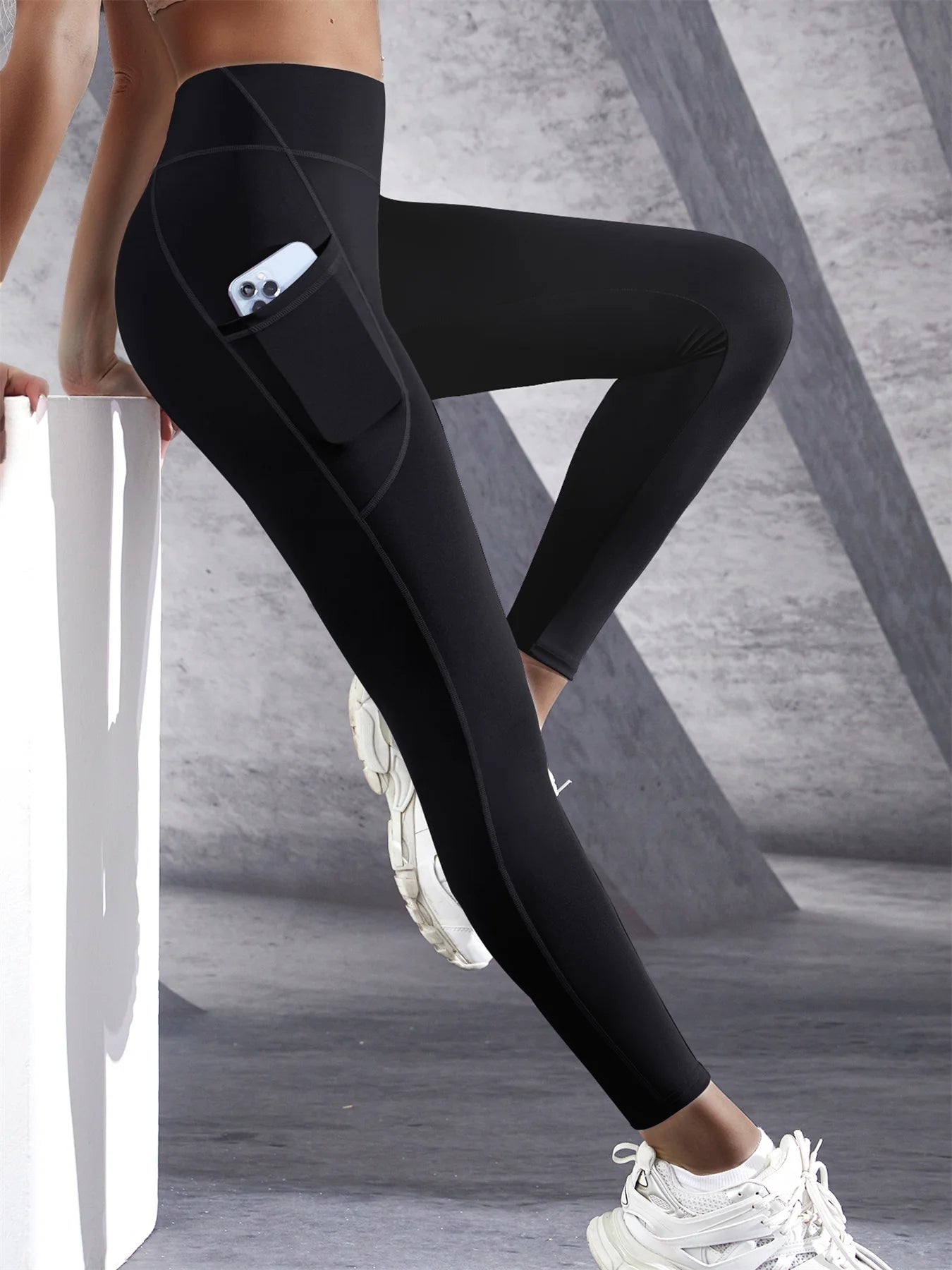 New High Waist Women's Leggings Stretch Yoga Pants Tights With Pockets Push Up Fitness